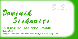 dominik siskovits business card